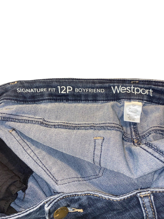 Westport Women's Signature Fit Boyfriend Carpi Jeans Blue (Size: 12P)