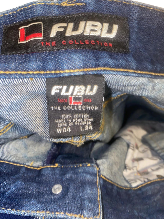 FUBU Collection Men's Vintage Regular Fit Jeans Blue (Big & Tall: 44 x 34)