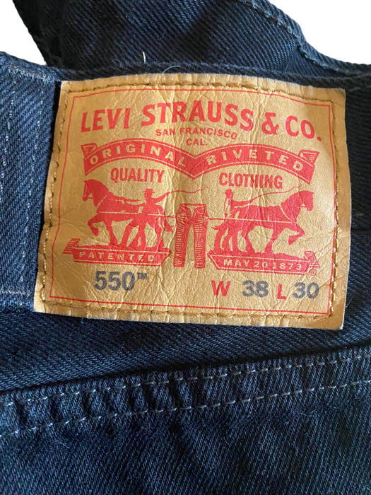 Levi's 550 Men's Relaxed Fit Dark Wash Jeans Black (Size: 38 x 30)