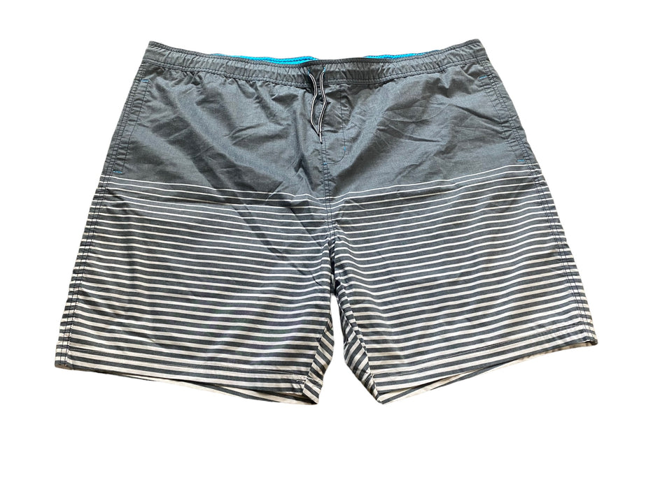 Goodie Fellow & Co Big Men's Men's Swim Trunk Shorts Gray/White (Size: 4XB)