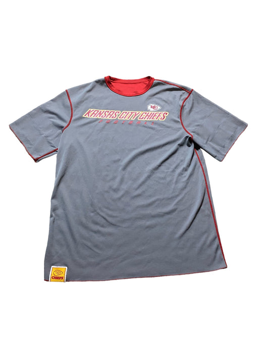 Kansas City Chiefs NFL Men's Logo Reversible T-Shirt Red/Gray (Size: L)