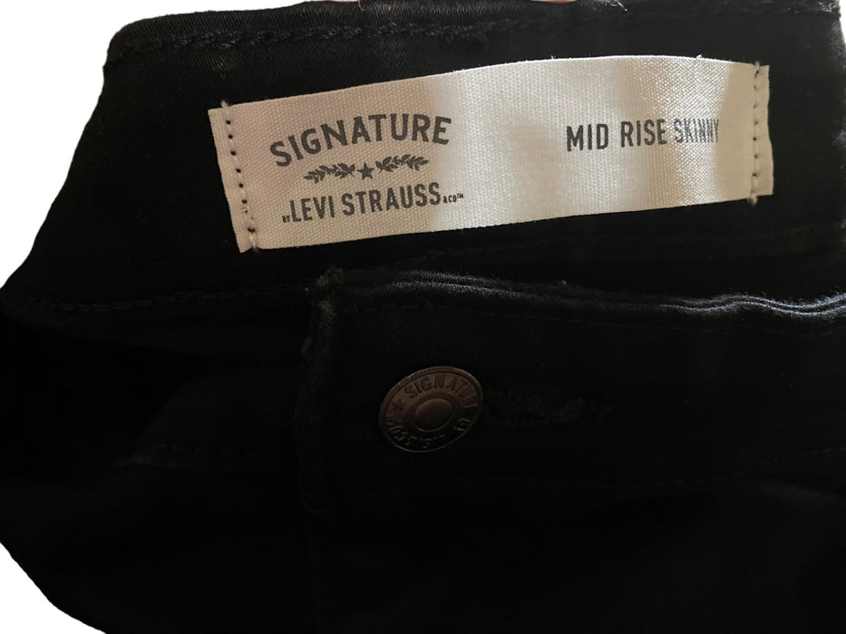 Levi's Signatures Women's Mid Rise Skinny Stretch Jeans Black (Size: 24M)