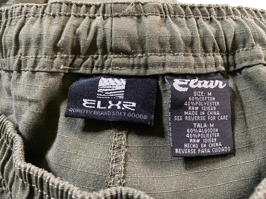 Elixir Men's Elastic Waist Ripstop Cargo Shorts Olive Green (Size: M)