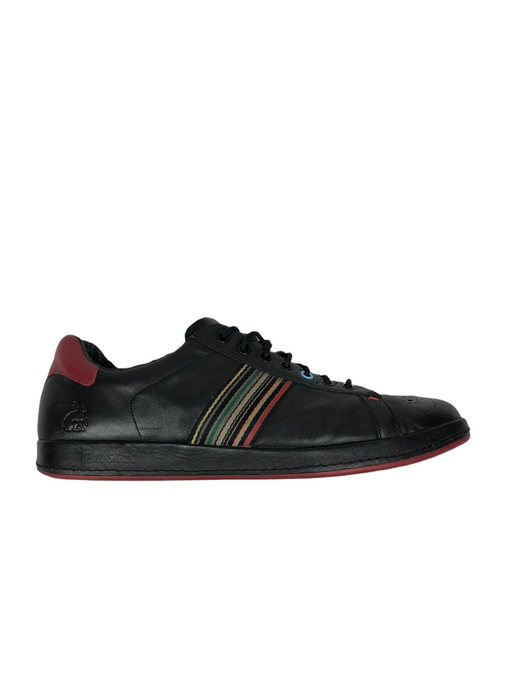 Paul Smith Black Red Leather Sneaker Shoes Men's (Size: 12) 24016 0622