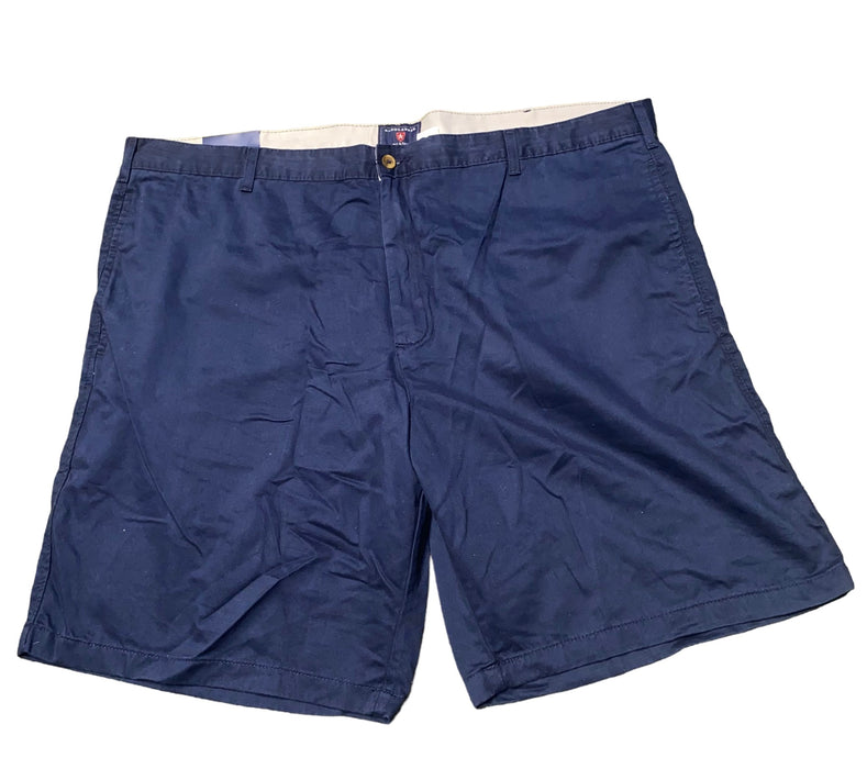 Saddlebred Men's Flat Front Shorts Navy Blue (Big & Tall: 44 x 10) NWT