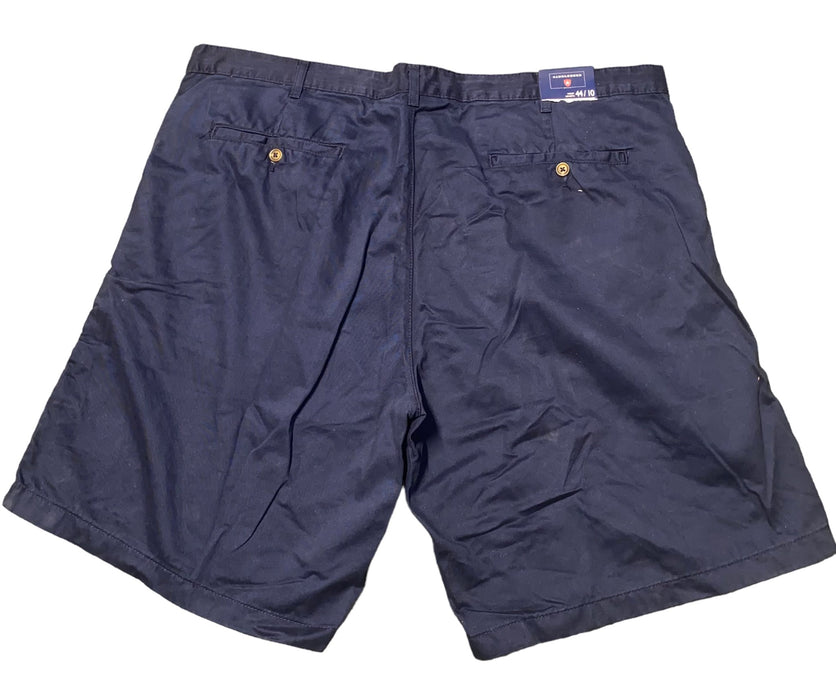 Saddlebred Men's Flat Front Shorts Navy Blue (Big & Tall: 44 x 10) NWT