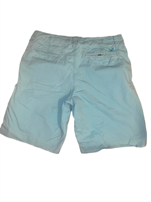 American Eagle Classic Cotton Flat Front Shorts Mint Green (Size: 32 X 10)