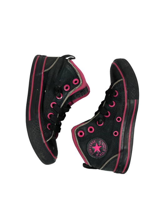 Converse Chuck Taylor Static Hi Black Pink Sneaker Shoes Girls (Size 12) 646171F