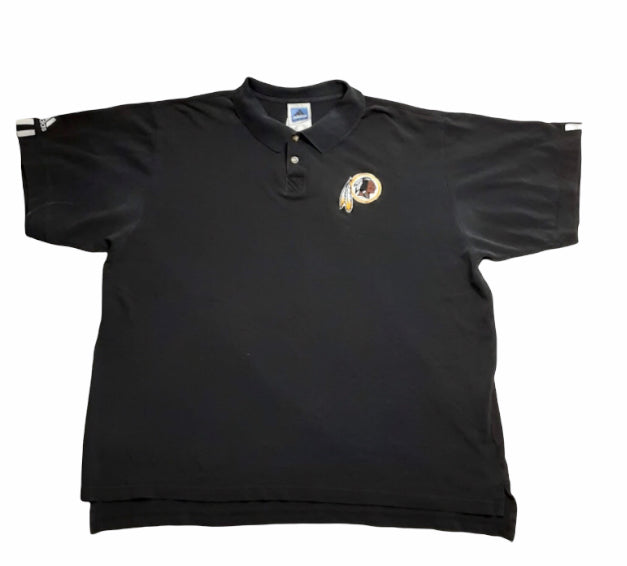 Washington Redskins Men's NFL Adidas Team Collared Shirt Black (Size: 2XL)