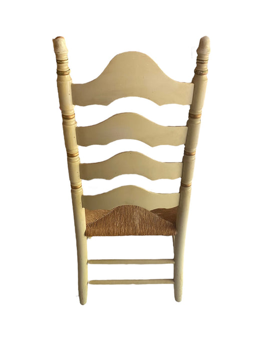 High LadderBack Hitchcock Harvest Hand Painted Style Chair w/ Rush Seating Beige