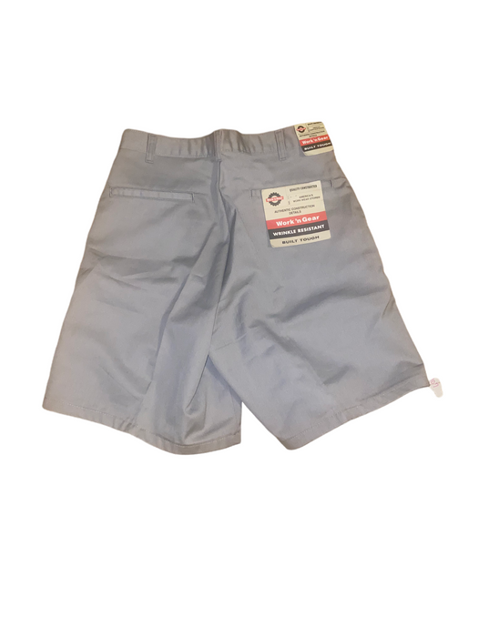 Work n' Gear Men's Wrinkle Free Plain Front Work Shorts Silver (Size:  30 x 9)