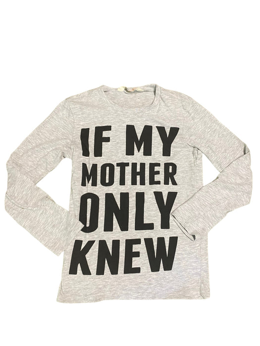 H&M Boys "If My Mothers Only Knew" Graphic Shirt Gray (Size: 6-8Y)