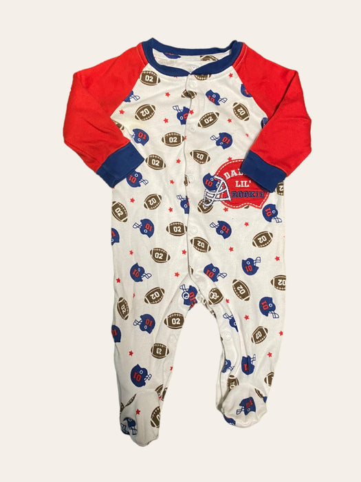 Koala Boys "Daddy's Lil' Rookie" Football One-Piece White (Size: 0-3)