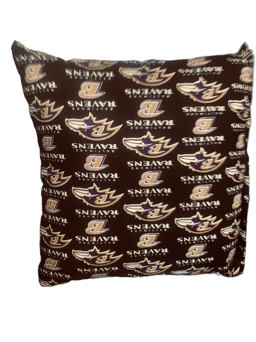 Baltimore Ravens NFL Hand Made Decorative Pillow Blk/Purple/Wht (Size: 17 x 17)