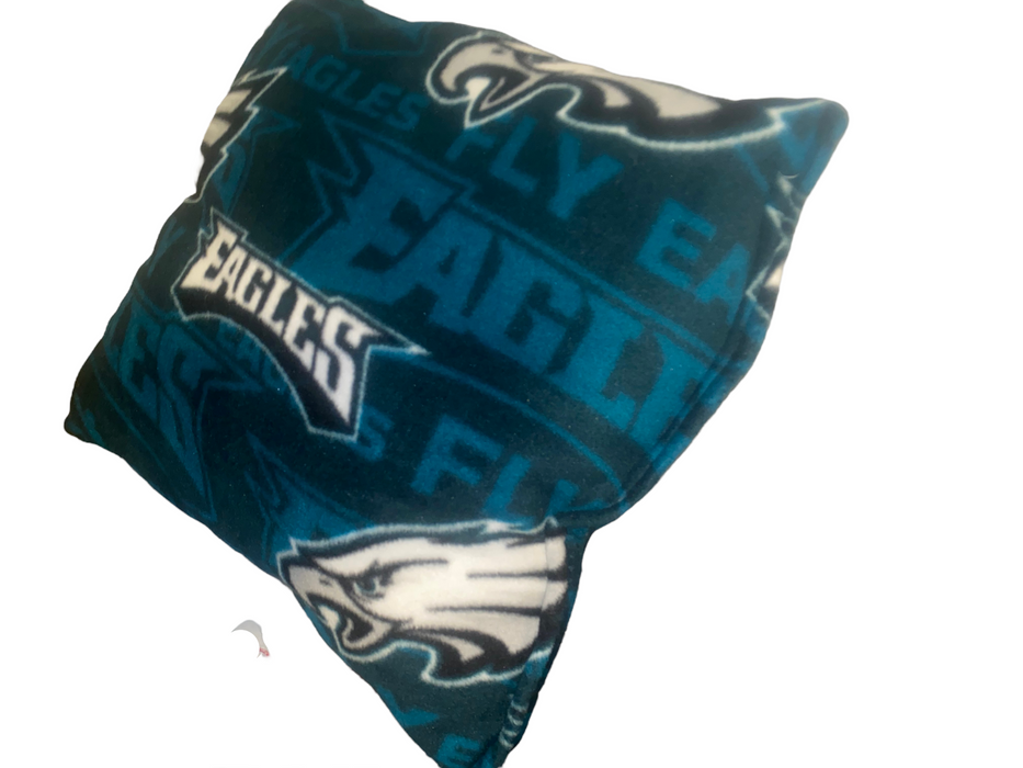 Philadelphia Eagles Fleece NFL Hand Made Decorative Pillow Green (Size: 17 x 16)