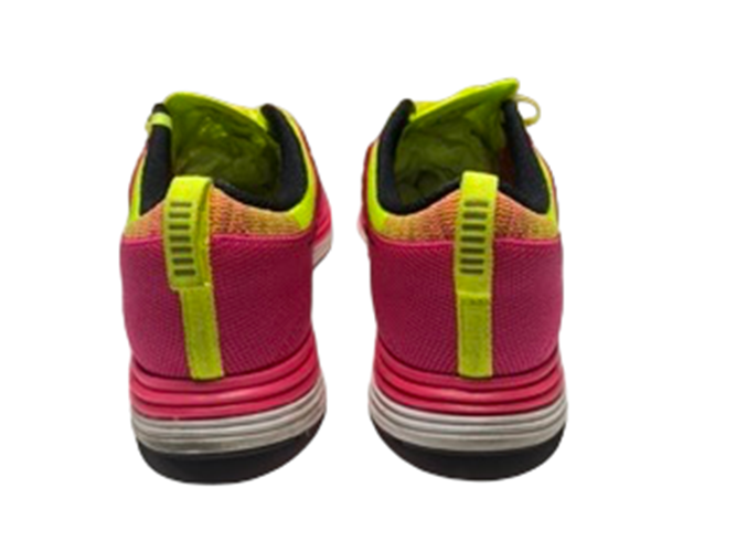 Nike Flyknit One+ Lunarlon Pink Green Running Shoes Women's (Size: 9) 554888-606