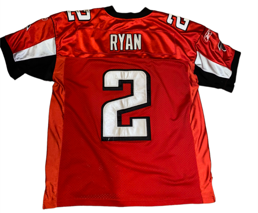 Atlantic Falcons NFL Men's Reebok Authentic #2 Ryan Stitch Jersey Red (Size: 50)
