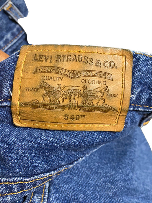 Levi's 540 Men's Relaxed Fit Dark Wash Brown Tab Jeans Blue (Size: 46 x 30)