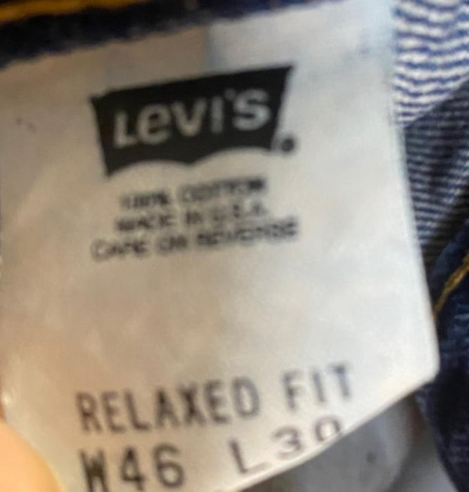 Levi's 540 Men's Relaxed Fit Dark Wash Brown Tab Jeans Blue (Size: 46 x 30)