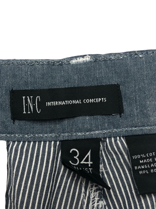 NC International Concepts Pinstripes Blue Shorts Men's (Size: 34)