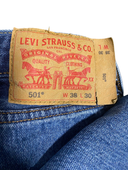 Levi's 501 Men's Original Fit Flex Button Fly Med Wash Jeans (Size: 38 x 30) NWT