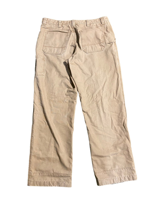 L.L. Bean Men's Katandin Iron Canvas Flannel Work Trousers Tan (Size: 38 x 32)