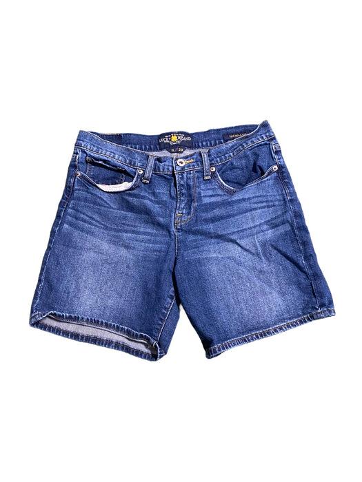 Lucky Brand Roll Up Women's Med Wash Stretch Denim Shorts Blue (Size: 8)