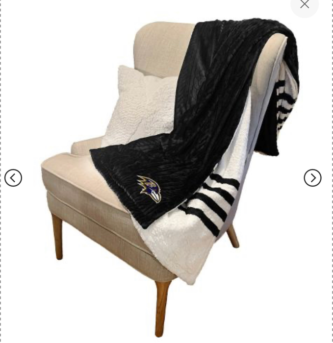 Baltimore Ravens NFL Pegasus 60 x 70'' Embossed Sherpa Stripe Throw Blanket NWT!