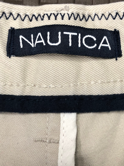 Nautica Men's Cotton Flat Front Shorts Beige (Size: 40 x 10)