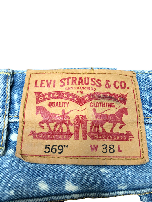 Levi's 569 Spotted Jeans Shorts Blue Men's (Size: 38 x 12) 35569-0232