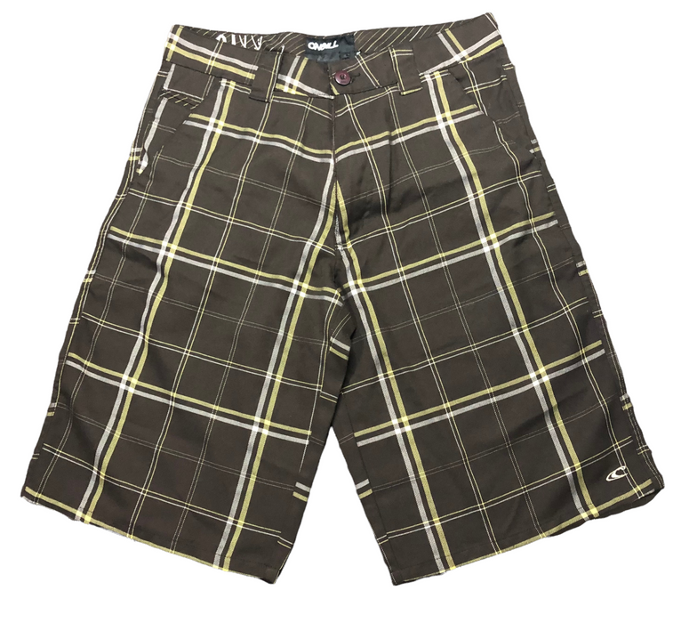 O'Neill Bermuda Golf Plaid Shorts Brown Brown Men's (Size: 29 x 12)