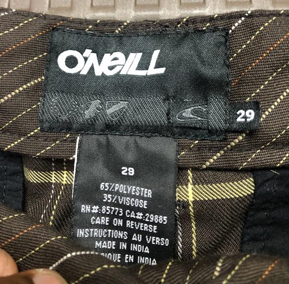 O'Neill Bermuda Golf Plaid Shorts Brown Brown Men's (Size: 29 x 12)