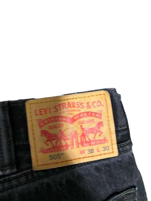 Levi's 505 Men's Regular Fit Dark Wash Jeans (Size: 38 x 30)