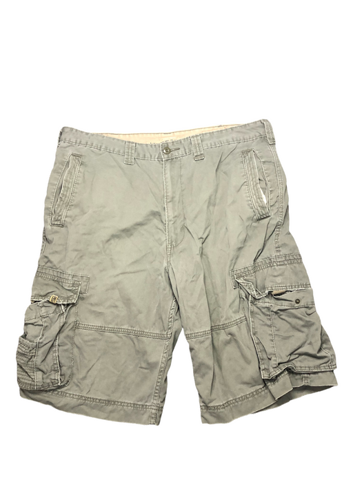 Levi Statuss Signature Men Heavy Cotton Cargo Shorts Olive Green (Size: 36 x 12)