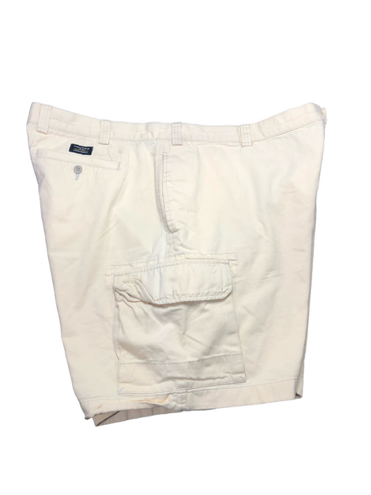 Nautica Men's Heavy Cotton Relaxed Fit Cargo Shorts Cream (Big & Tall: 50W x 10)