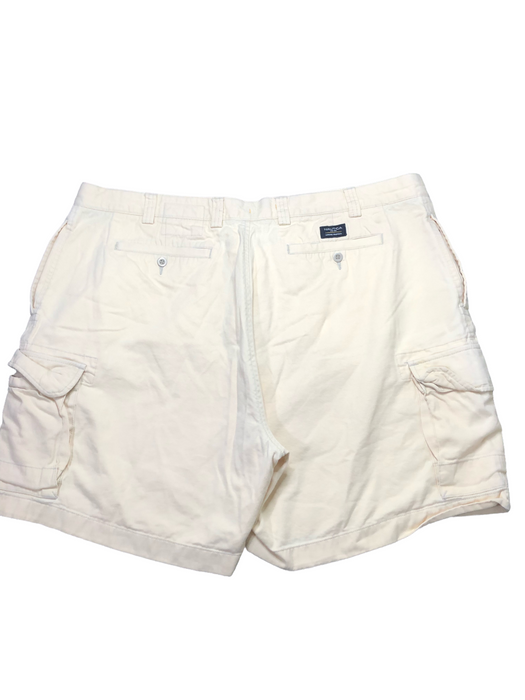 Nautica Men's Heavy Cotton Relaxed Fit Cargo Shorts Cream (Big & Tall: 50W x 10)