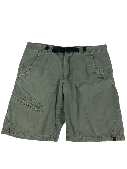 Alpine Men's Hiking Cargo Canvas Belted Shorts Military Green (Size: Large)