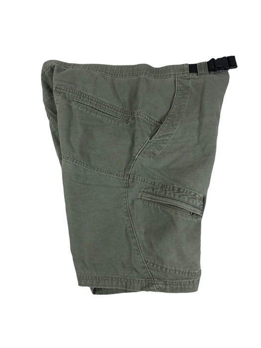 Alpine Men's Hiking Cargo Canvas Belted Shorts Military Green (Size: Large)