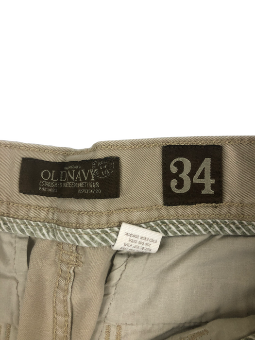 Old Navy 6 Pocket Cargo Beige Shorts Men's (Size: 34)