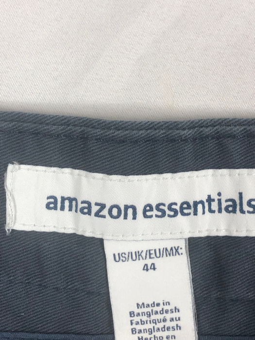 Amazon Essentials Flat Front Khaki Shorts Blue Men's (Size: 44)