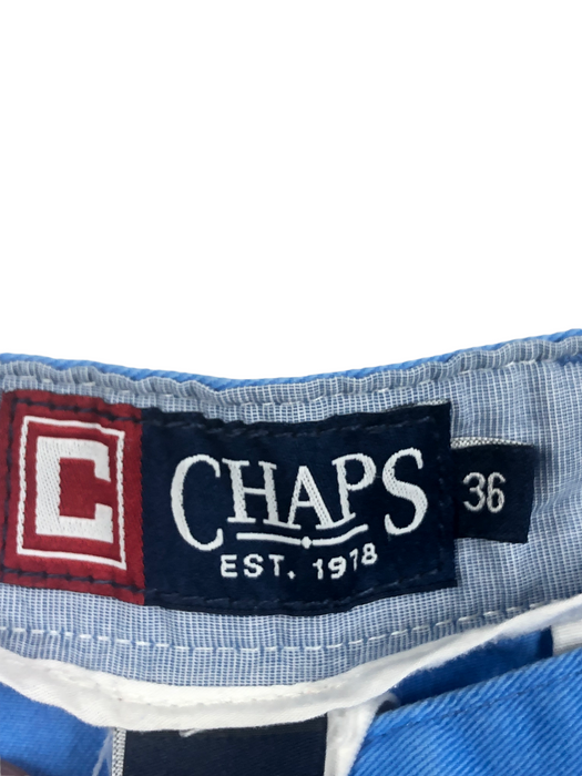 Chaps Flat Front Light Blue Khaki Short Men's (Size: 36)