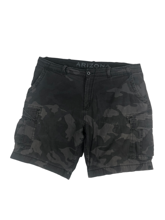 Arizona Camouflage 6 Pocket Cargo Shorts Black Men's (Size: 44)