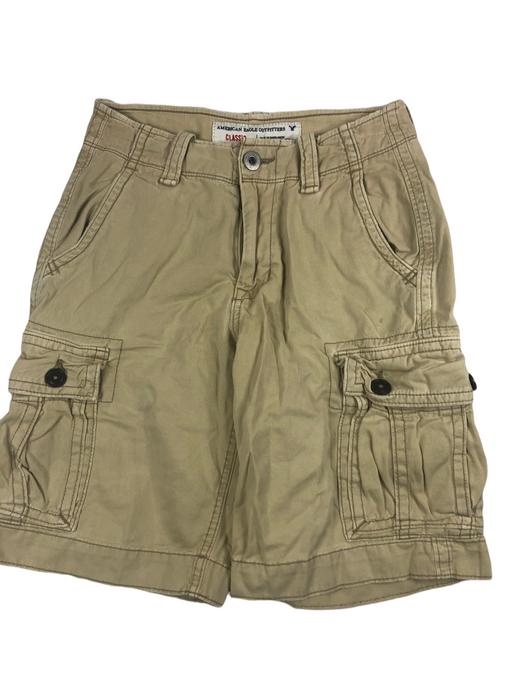 American Eagle Classic Fit 6 Pocket Cargo Shorts Beige Men's (Size: 26)