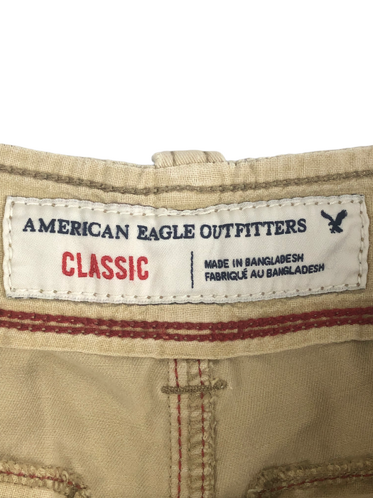 American Eagle Classic Fit 6 Pocket Cargo Shorts Beige Men's (Size: 26)