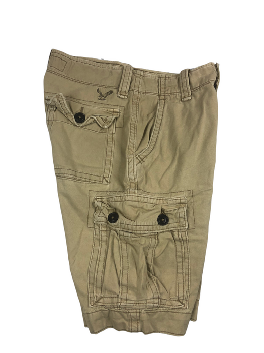 American Eagle Classic Fit 6 Pocket Cargo Shorts Beige Men's (Size: 26)