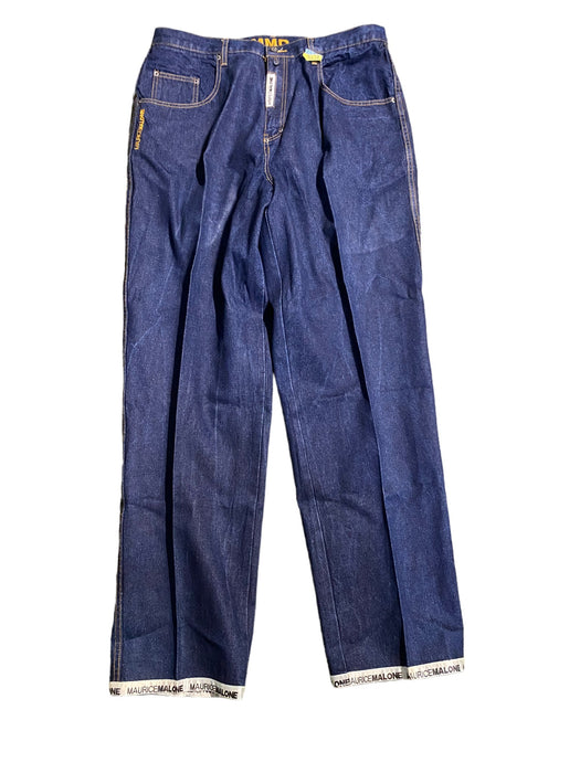 Maurice Malone Men's Vintage 90's Baggy Fit Jeans Dark Blue (Size: 40 x 35)