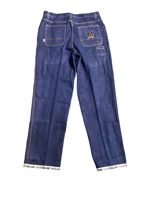 Maurice Malone Men's Vintage 90's Baggy Fit Jeans Dark Blue (Size: 40 x 35)