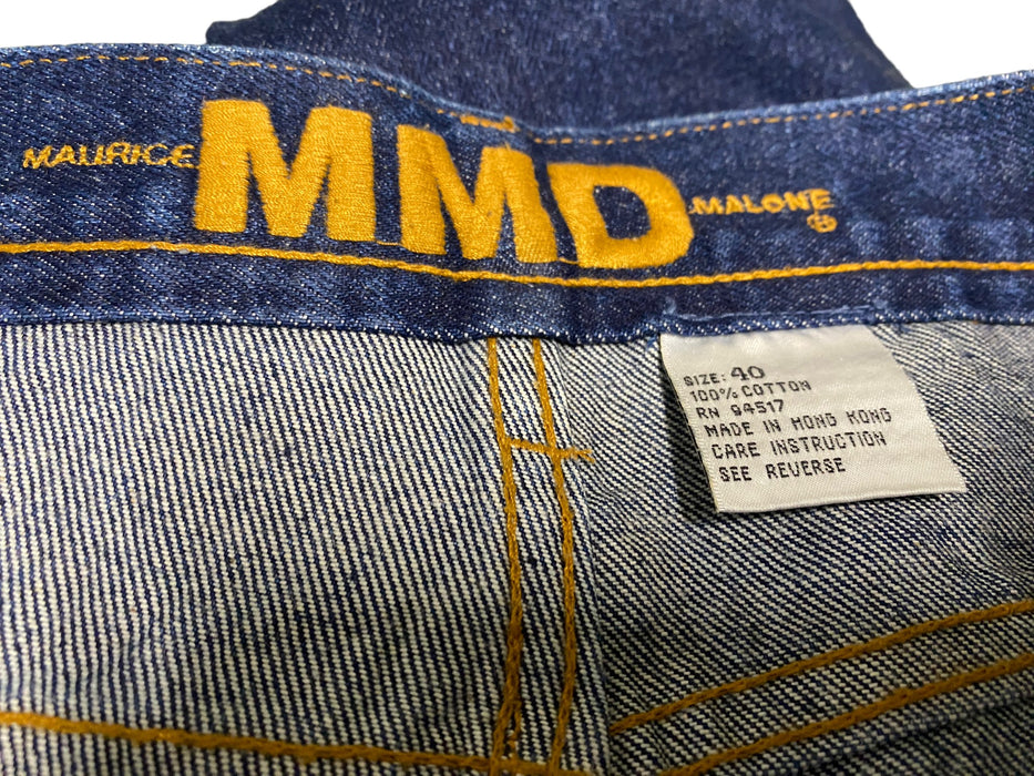 Maurice Malone Men's Vintage 90's Baggy Fit Jeans Dark Blue (Size: 40 x 35)