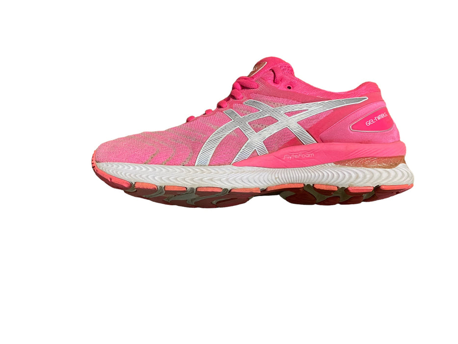 Asics Gel-Nimbus 22 Pink White Running Shoes Women's (Size: 8) 1012A587