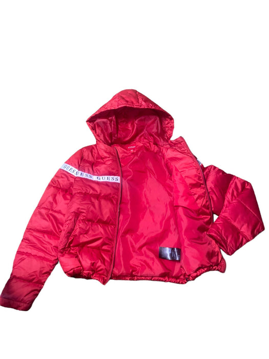 Guess Women's Hooded Puffer Jacket Red (Size: Small)